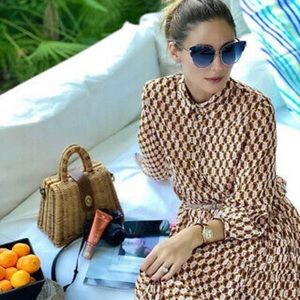 ZARA Limited Geometric Long Sleeved Maxi Dress